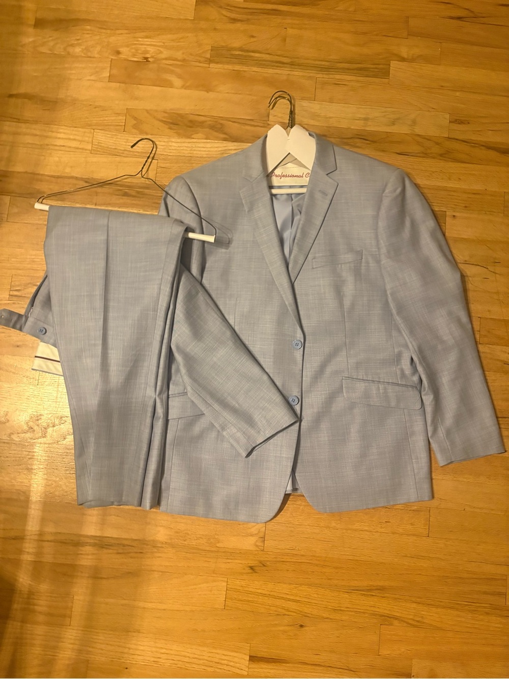 Light Blue Men's Two-Piece Suit — Classic Single-Breasted Blazer & Trousers